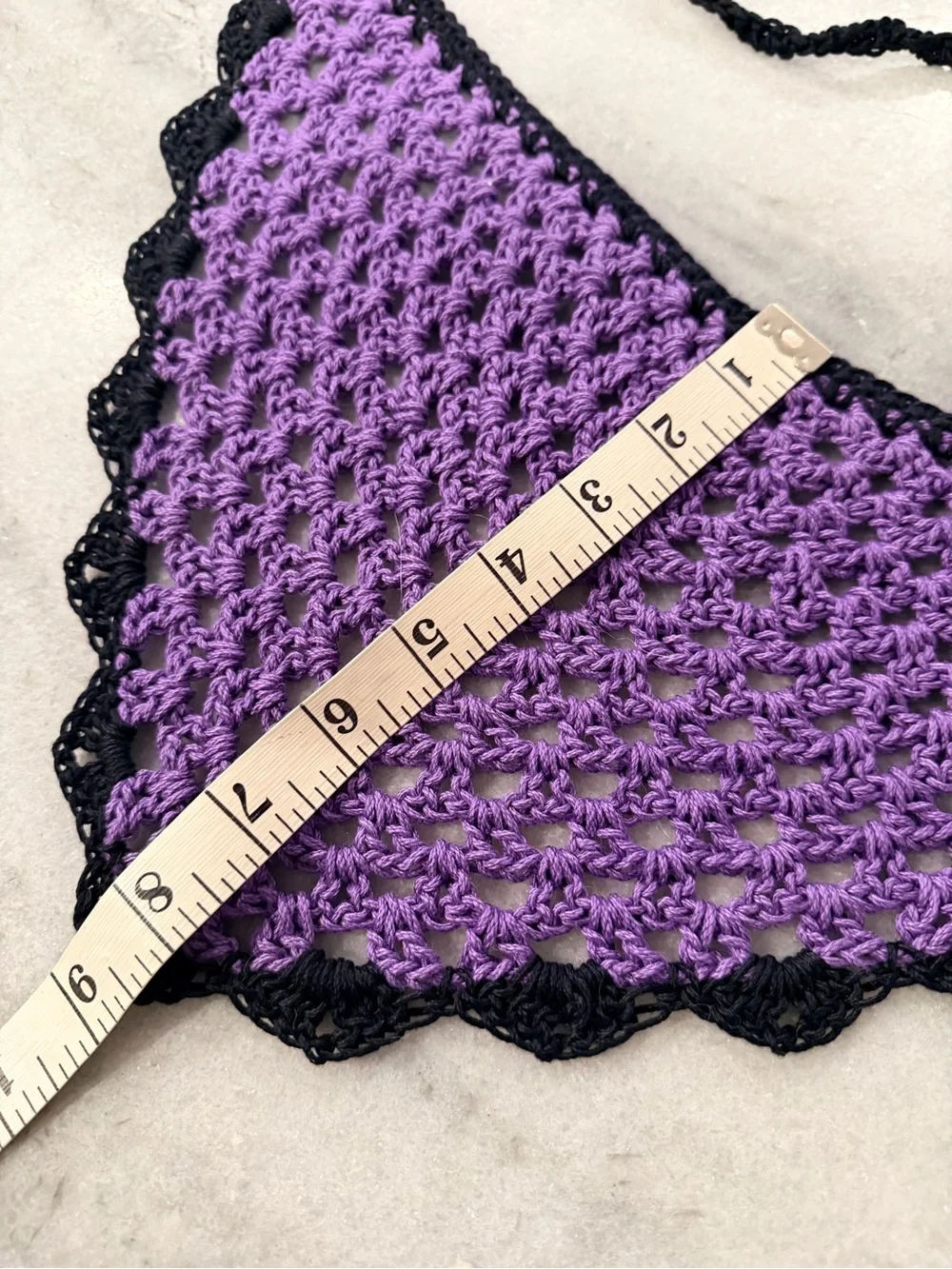Handmade Crochet Bandana Head Scarf Cotton Boho Triangle Wrap Fest Cottagecore